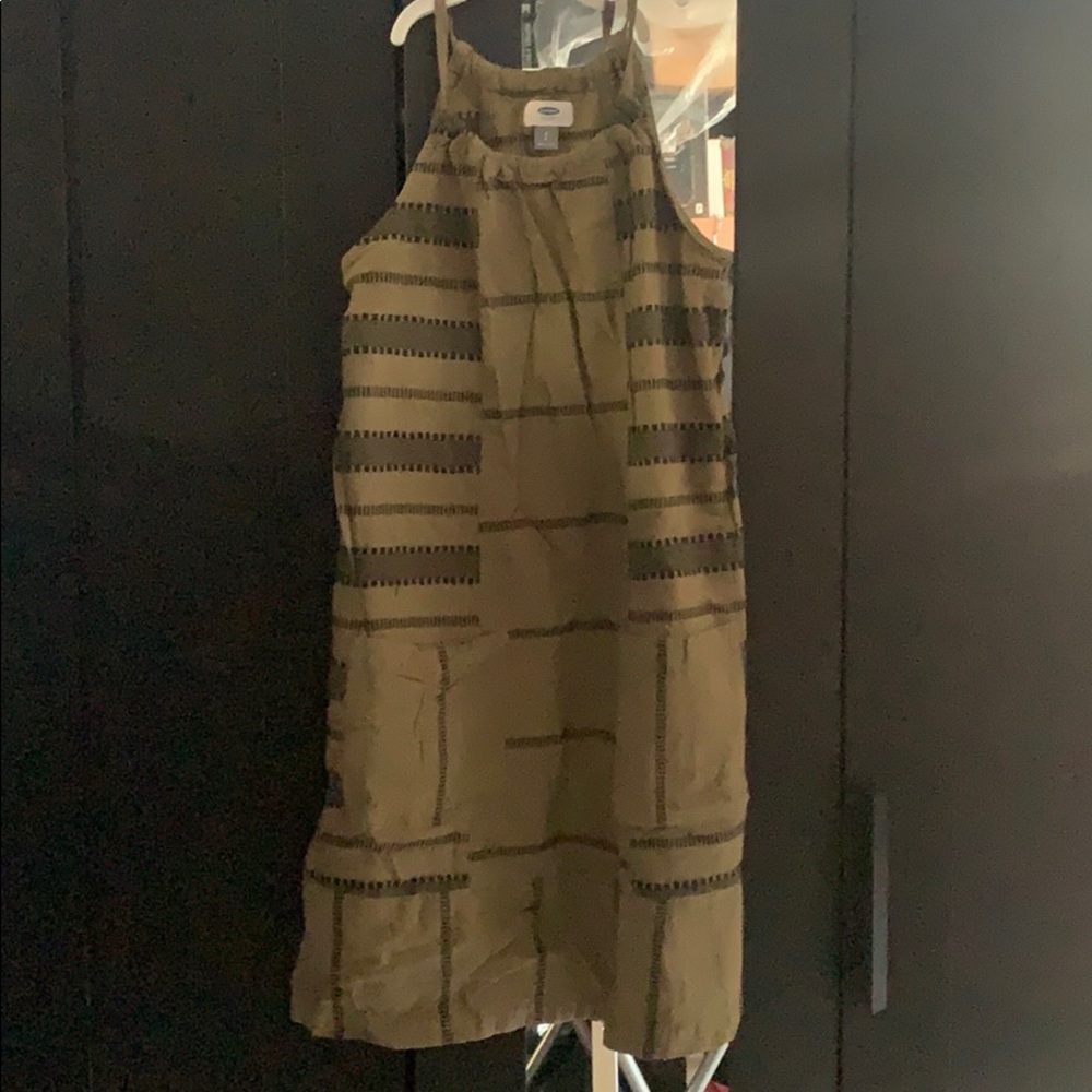 Navy green tribal pattern dress